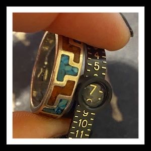 Vintage Southwestern Silver and Turquoise Ring, SZ 7